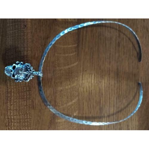 Prachtige halsband met hanger in zilver