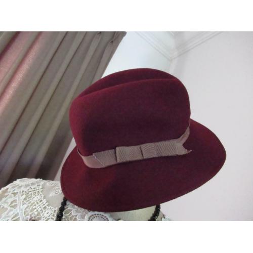 hoed-dameshoed-Borsalinostijl- vilten hoed-vilt-Vintage