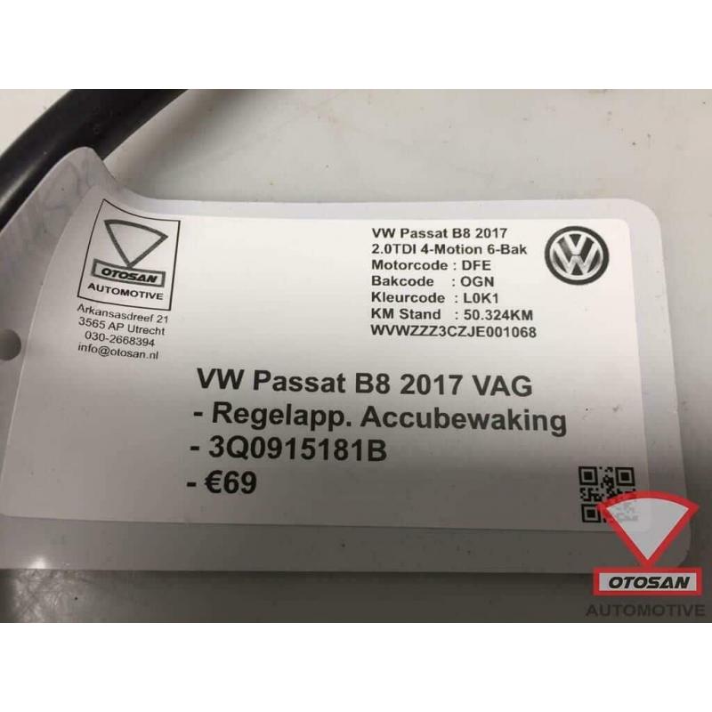 VW Passat B8 2017 VAG Regelapp. Accubewaking 3Q0915181B