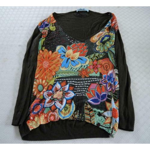 Pull kaki de marque Desigual - taille Large