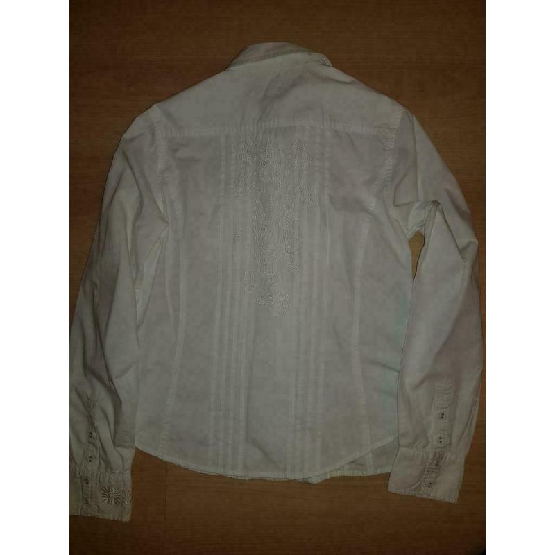 Blouse blanche avec surpiqûres - taille 40