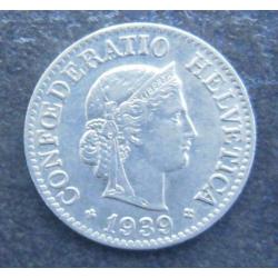 5 centimes suisse 1939 B- port 1,2 euro par courrier