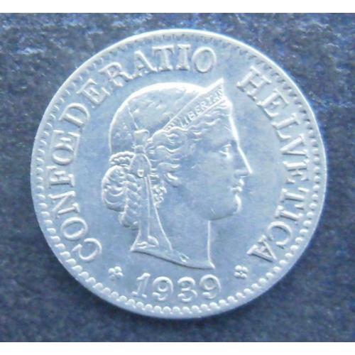 5 centimes suisse 1939 B- port 1,2 euro par courrier